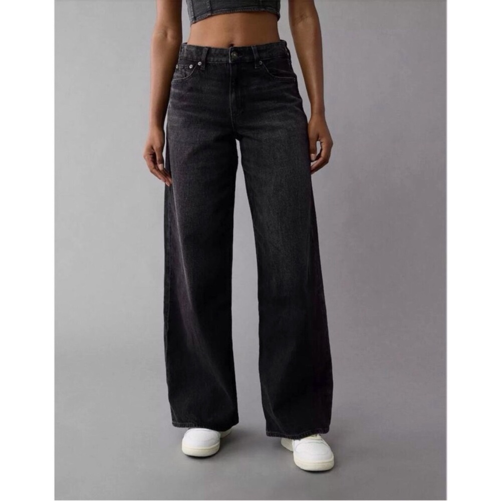American Eagle Outfitters Black Wide Leg Flare Jeans